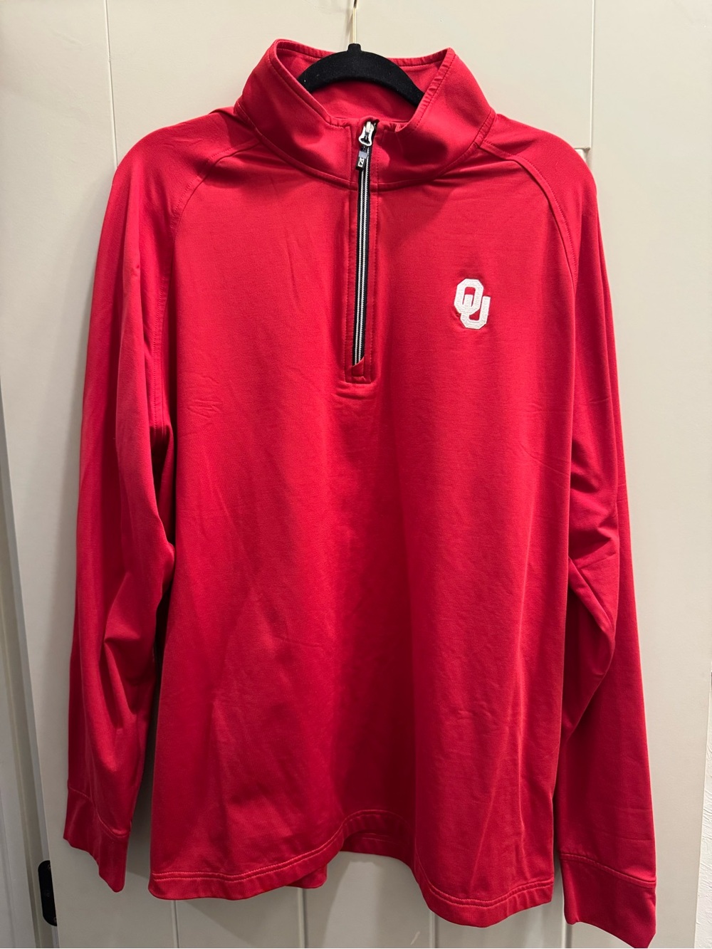 Cutter & Buck Men's Red Quarter-Zip Performance Pullover